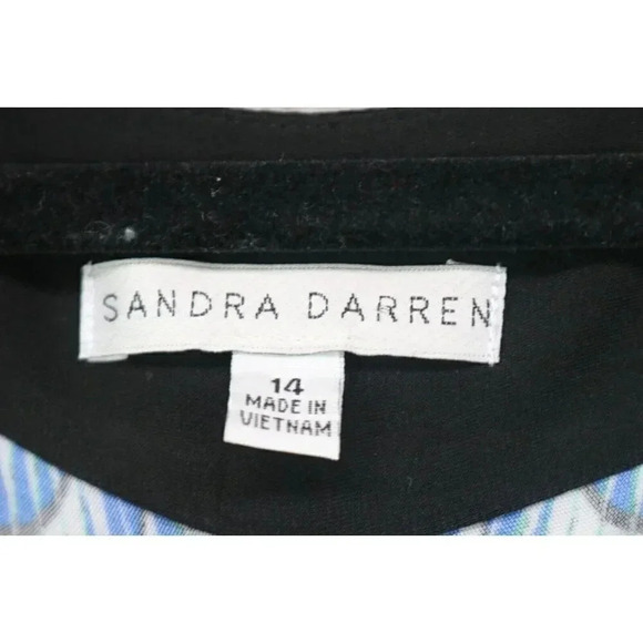 Sandra Darren Sleeveless Silky Maxi Dress-Size 14-Mesh Collar-Tie Belt - Picture 3 of 9